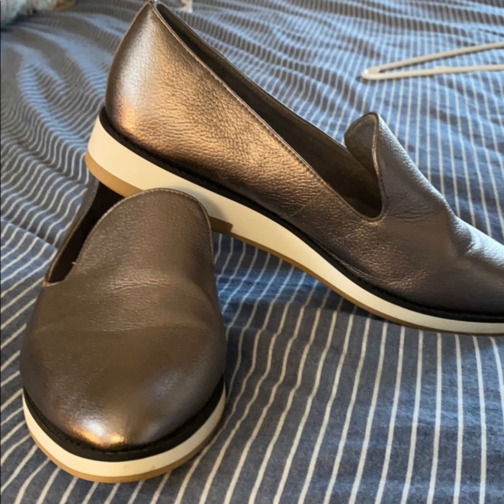 Com+Sens Silver platform loafers